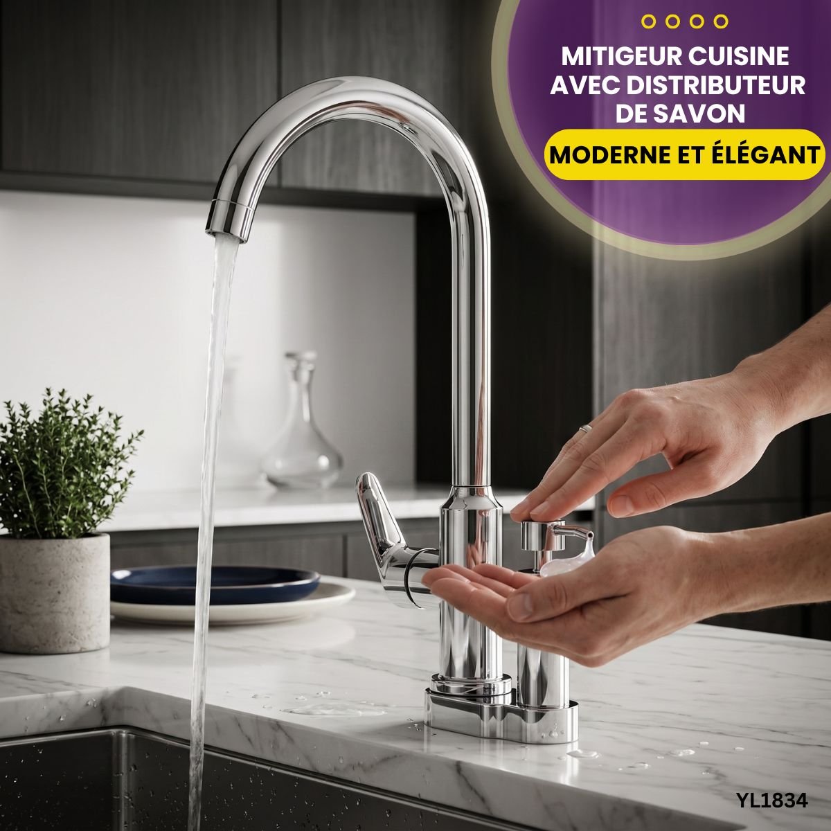 Mitigeur avec Distributeur de Savon YL1834 – Image 2