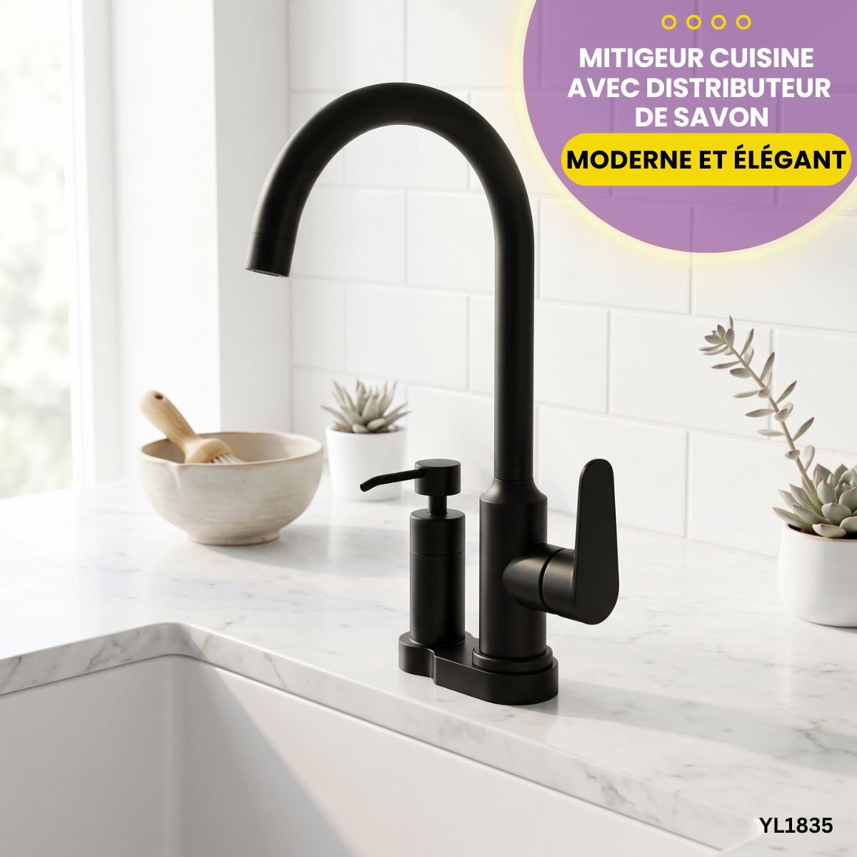 Robinet Avec Distributeur De Savon YL1835 – Image 2