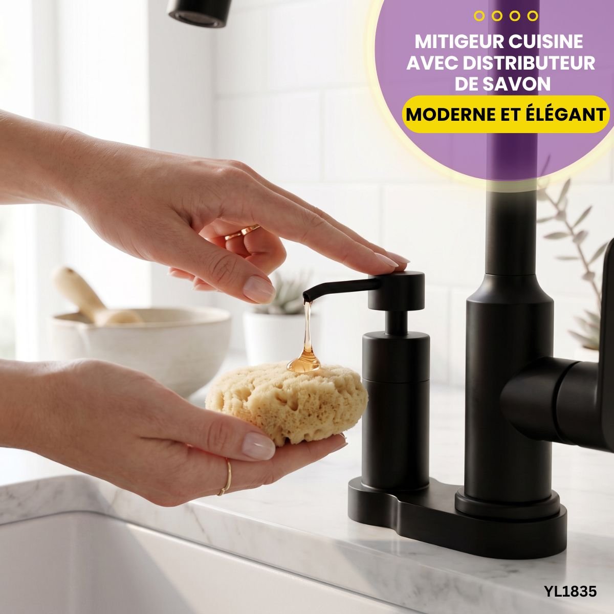 Robinet Avec Distributeur De Savon YL1835 – Image 3
