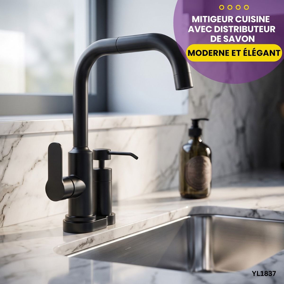 Mitigeur Avec Distributeur De Savon YL1837 – Image 4