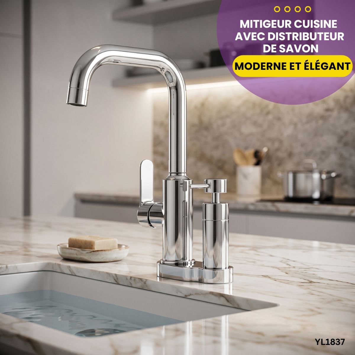 Mitigeur Avec Distributeur De Savon YL1837 – Image 2