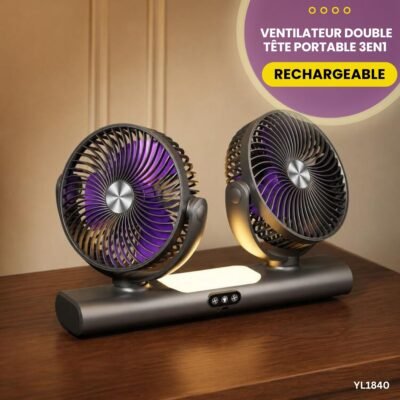 Ventilateur Double Tête Portable 3en1 YL1840