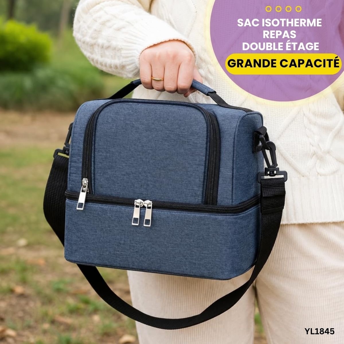 Sac Isotherme Repas Double Étage YL1845 – Image 5