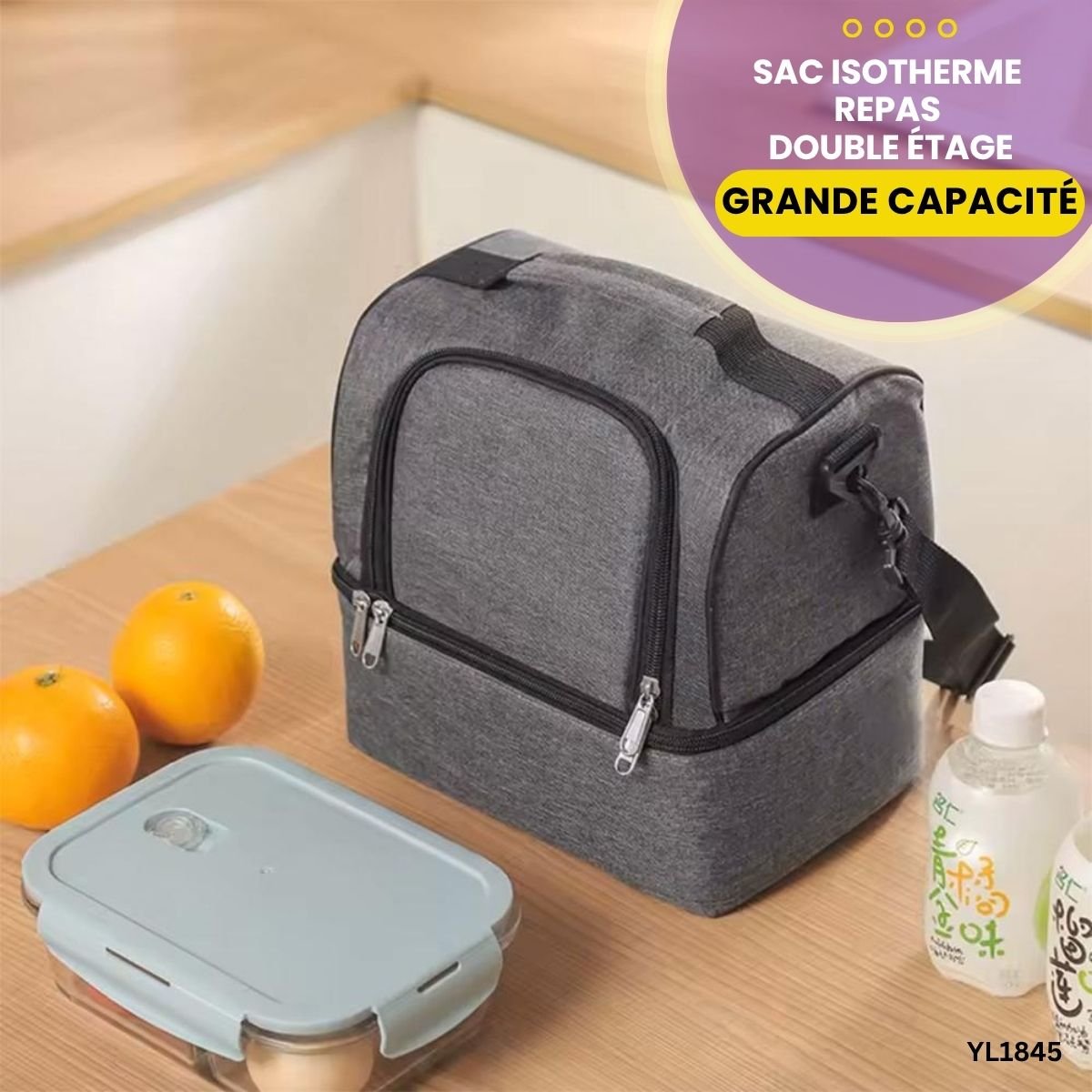 Sac Isotherme Repas Double Étage YL1845 – Image 4