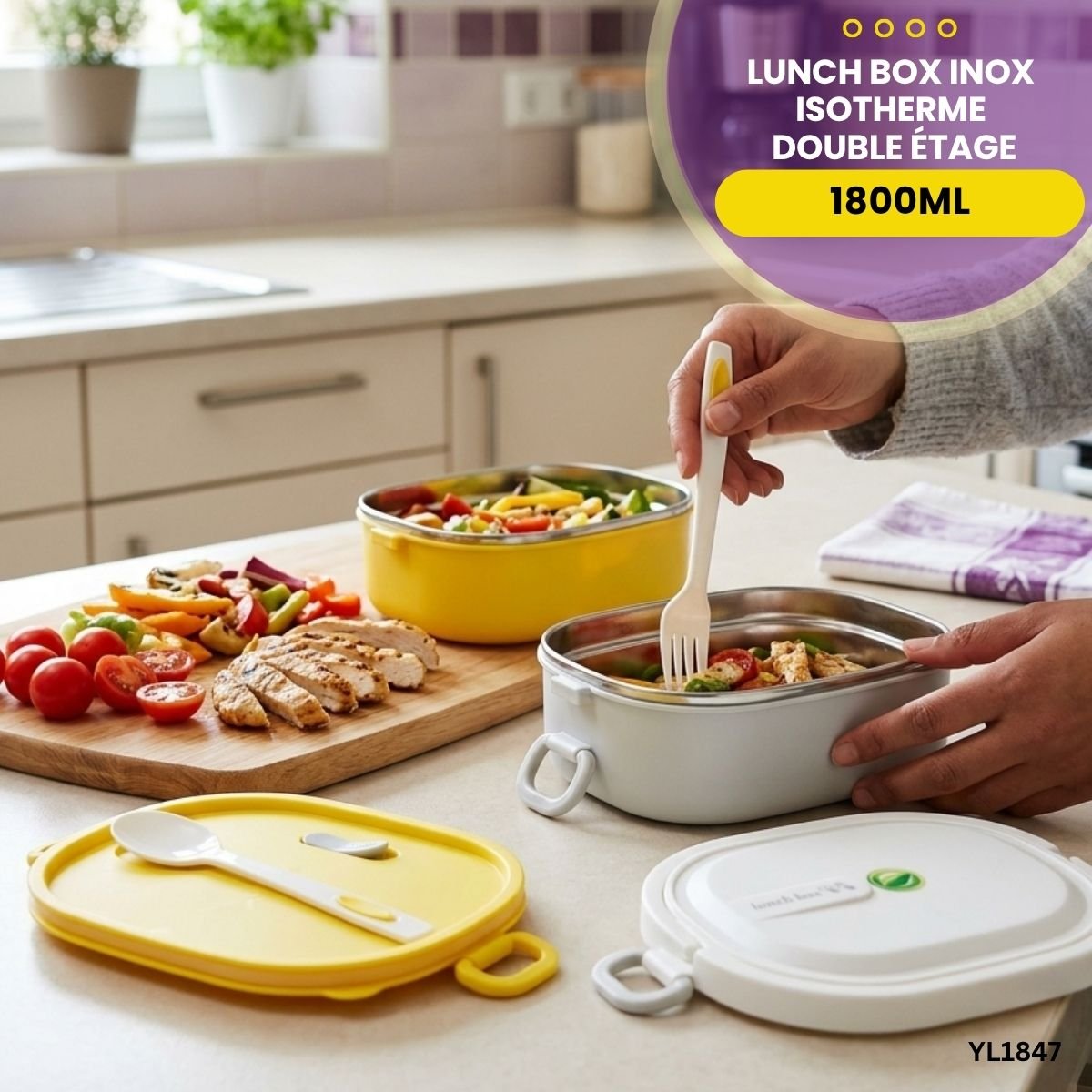 Lunch Box Inox Isotherme Double Étage YL1847