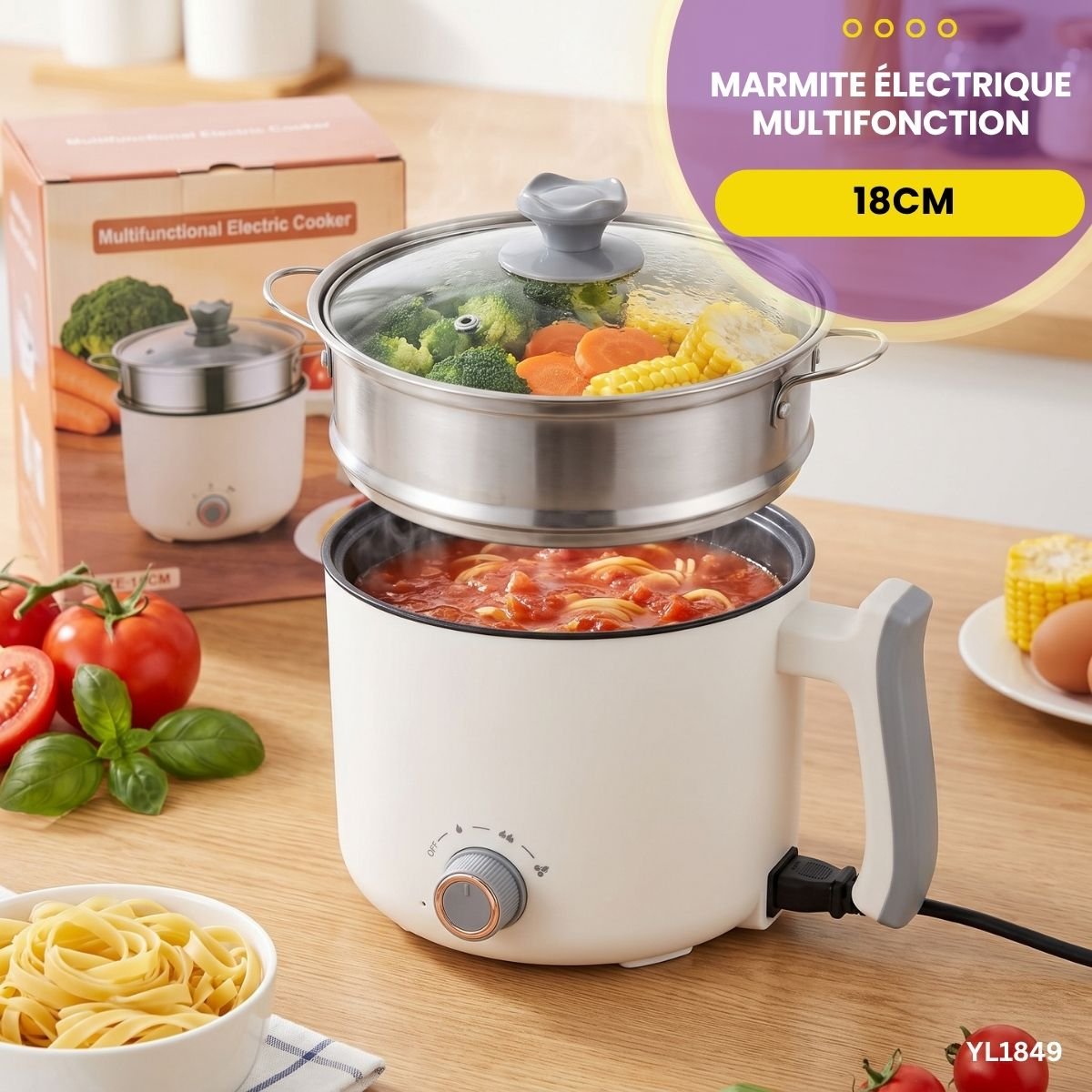 Marmite Électrique Multifonction 18cm YL1849 – Image 3