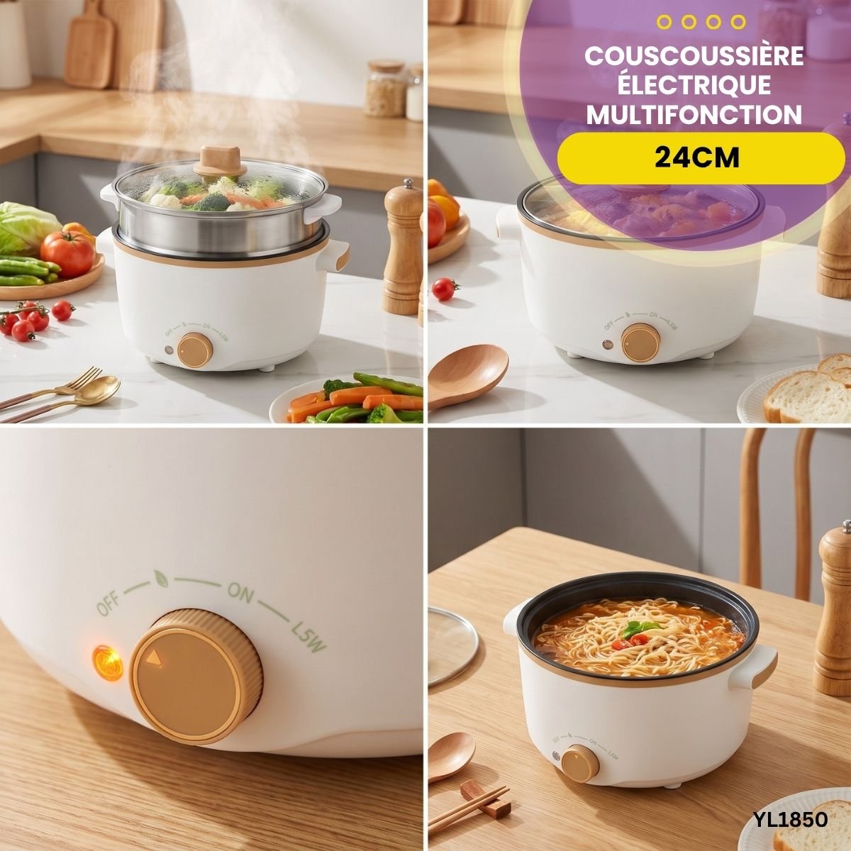 Couscoussière Électrique 24cm YL1850 – Image 4