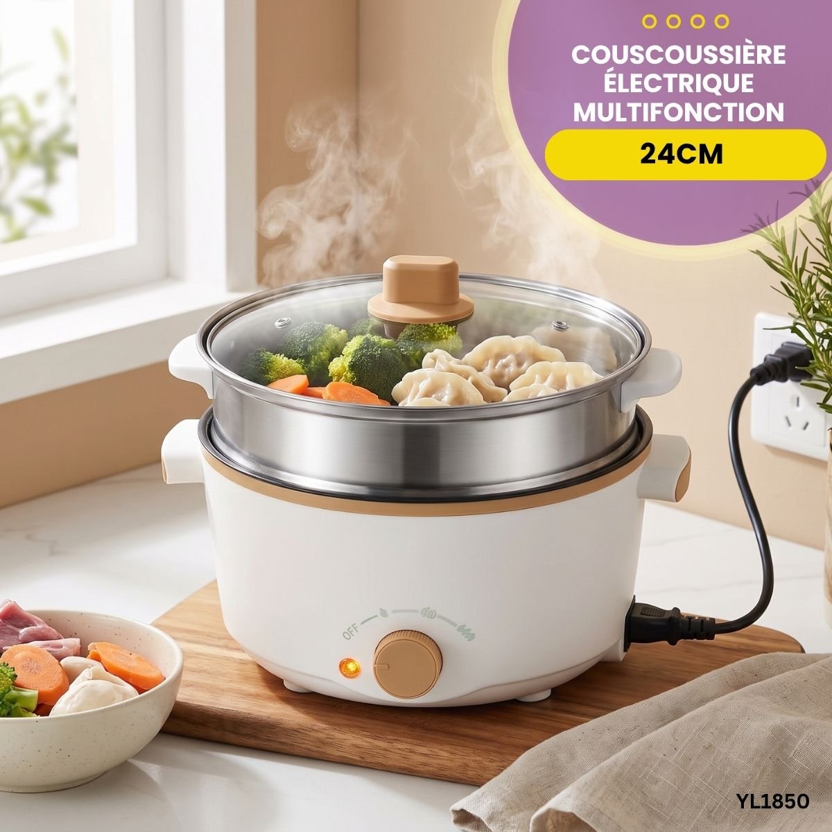 Couscoussière Électrique 24cm YL1850 – Image 2