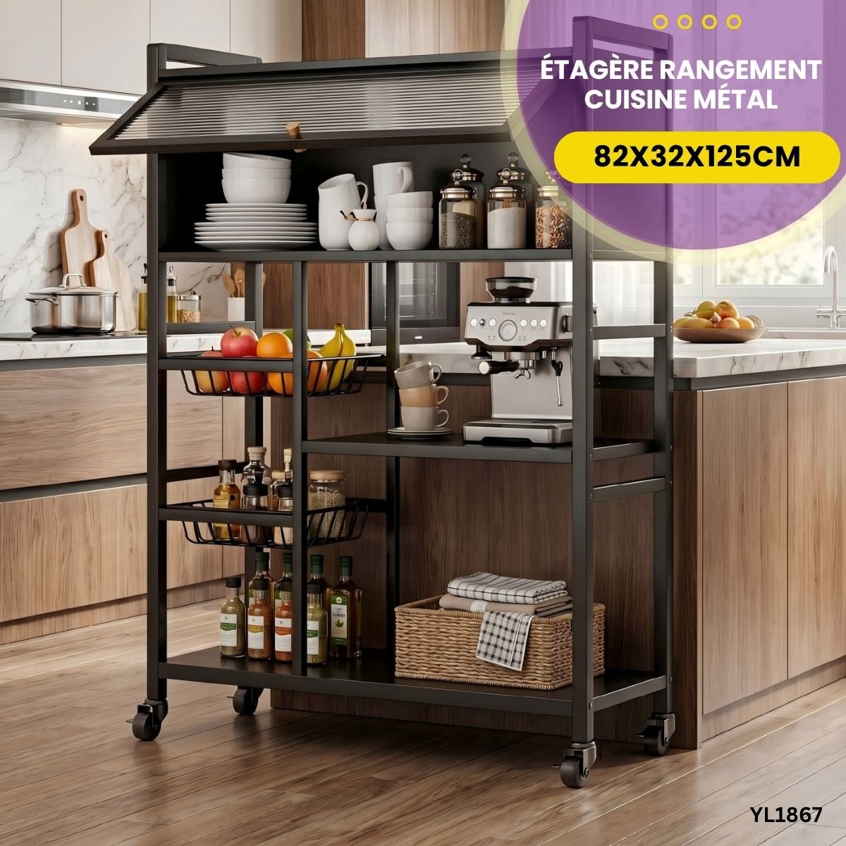 Étagère Rangement Cuisine Métal YL1867