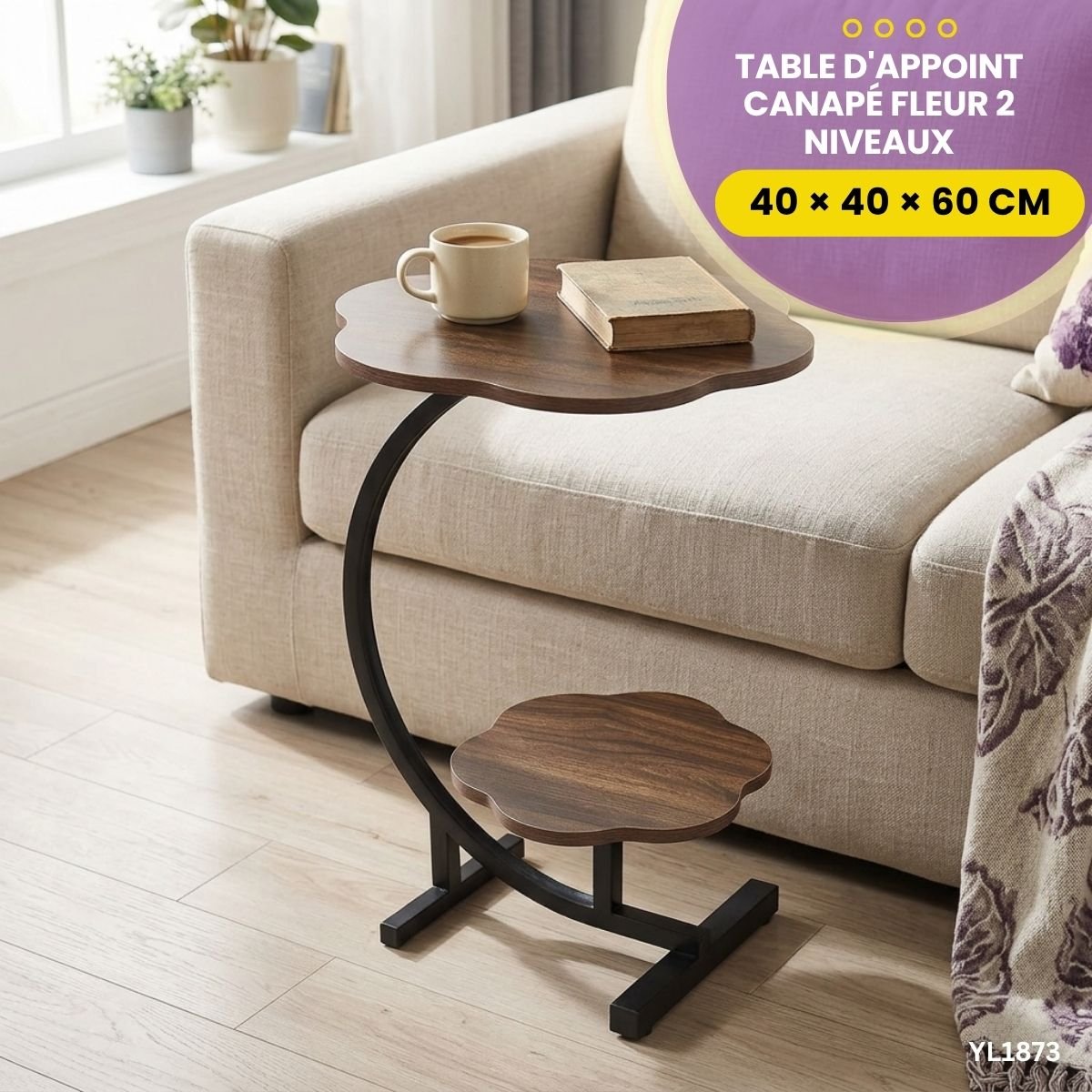 Table d'Appoint Canapé Fleur YL1873
