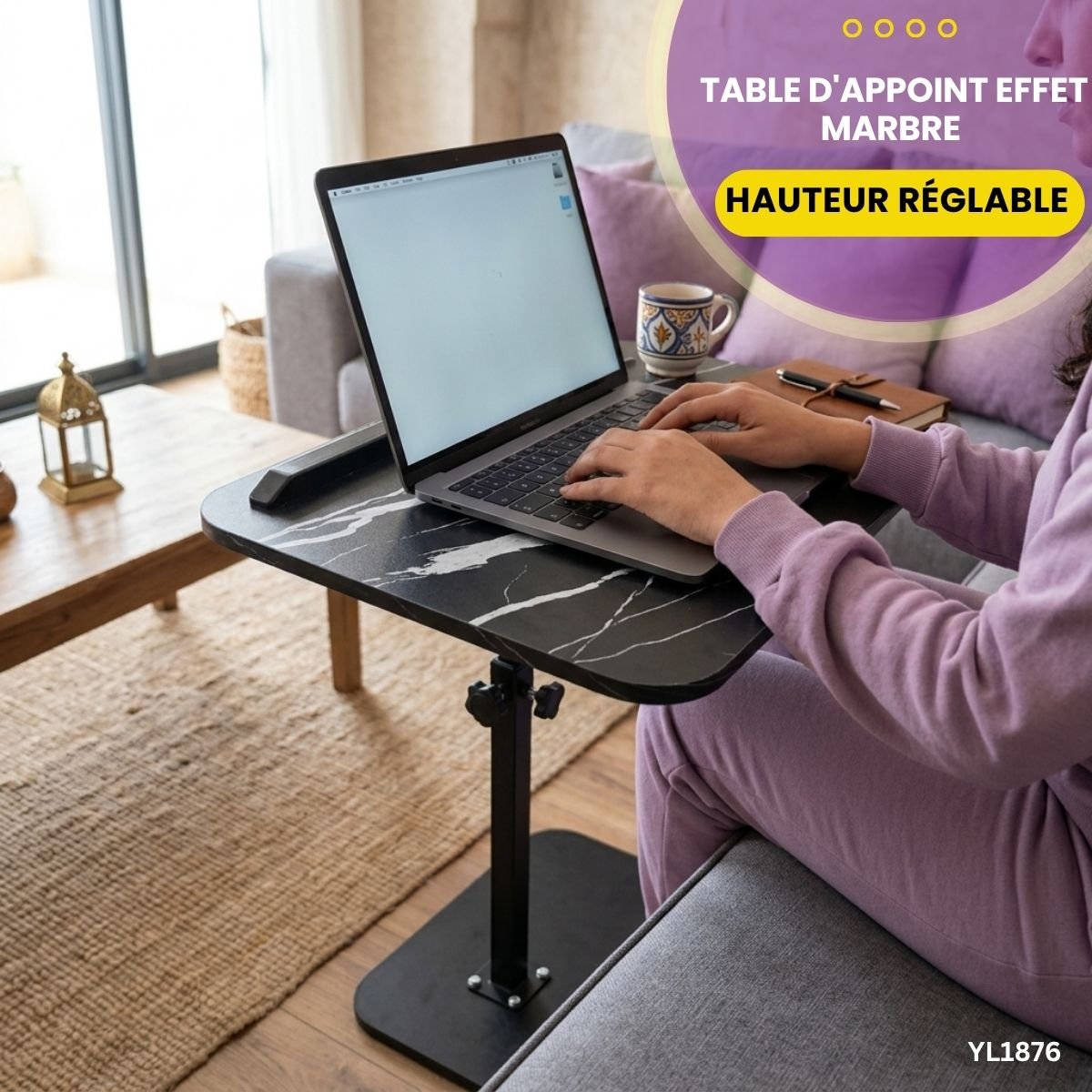 Table d'Appoint Hauteur Réglable YL1876 – Image 2
