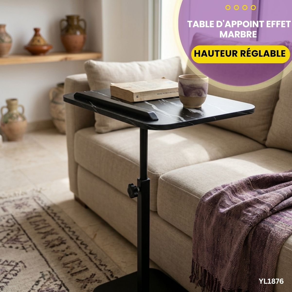 Table d'Appoint Hauteur Réglable YL1876