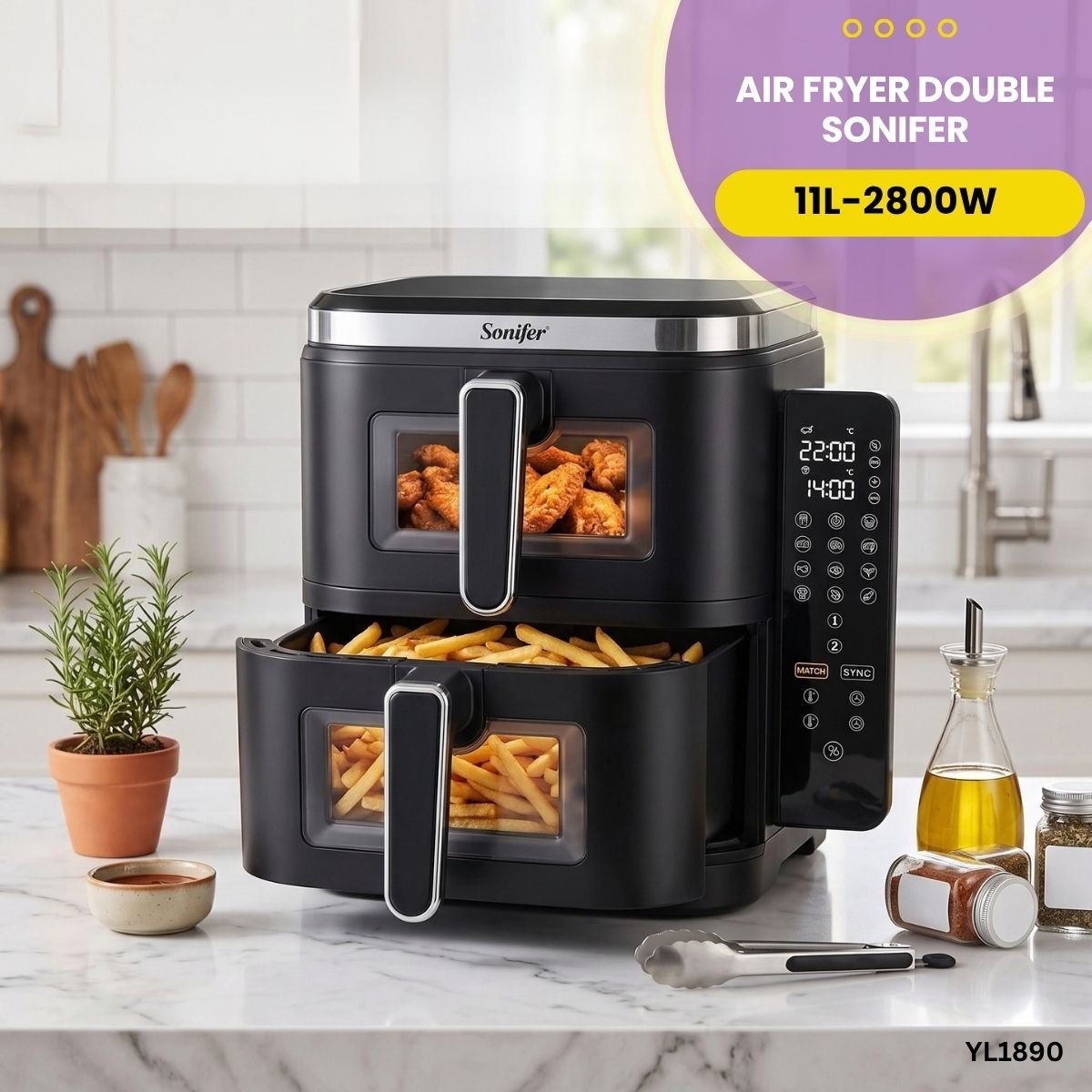 Air Fryer Double 11L Sonifer YL1890