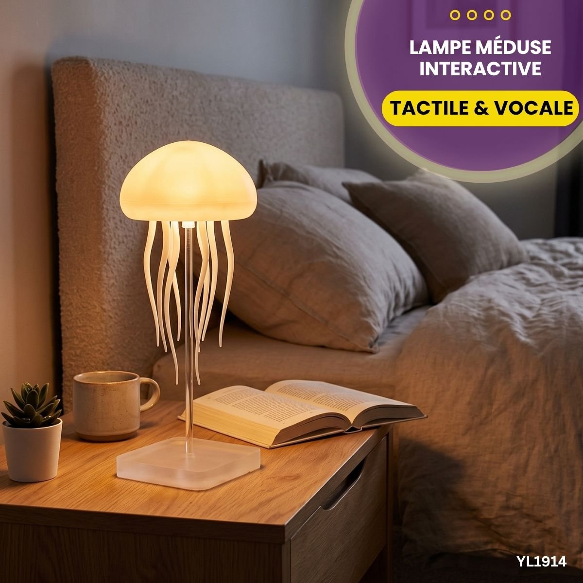 Lampe Méduse Interactive Tactile & Vocale YL1914 – Image 4