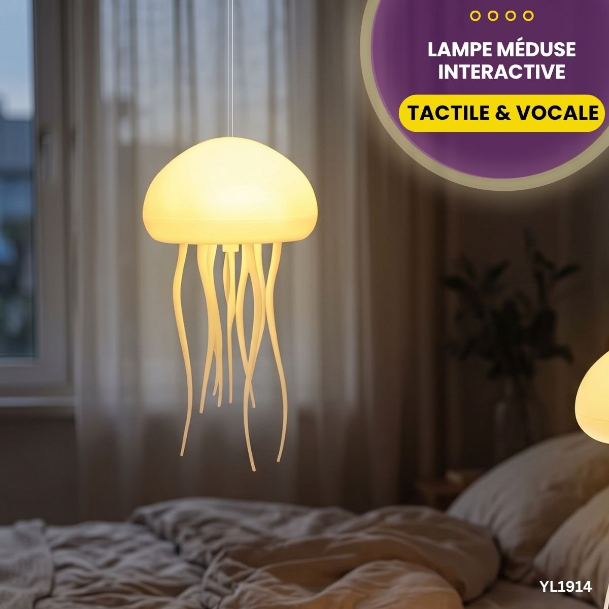 Lampe Méduse Interactive Tactile & Vocale YL1914 – Image 3
