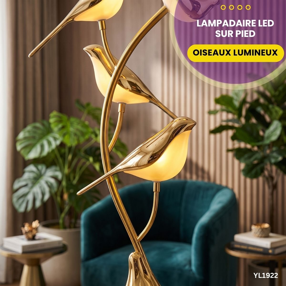Lampadaire LED Sur Pied Oiseaux Lumineux YL1922 – Image 5