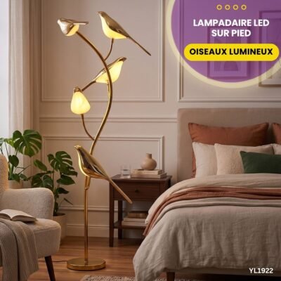 Lampadaire LED Sur Pied Oiseaux Lumineux YL1922