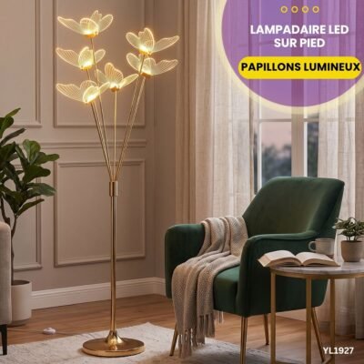Lampadaire LED Sur Pied Papillons Lumineux YL1927