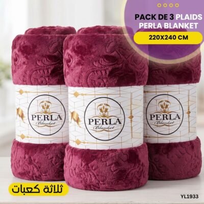 Pack de 3 Plaids Perla Blanket YL1933