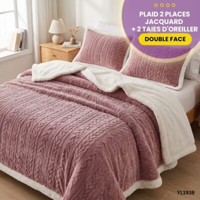 Plaid 2 Places Jacquard Double Face + 2 Taies YL1938