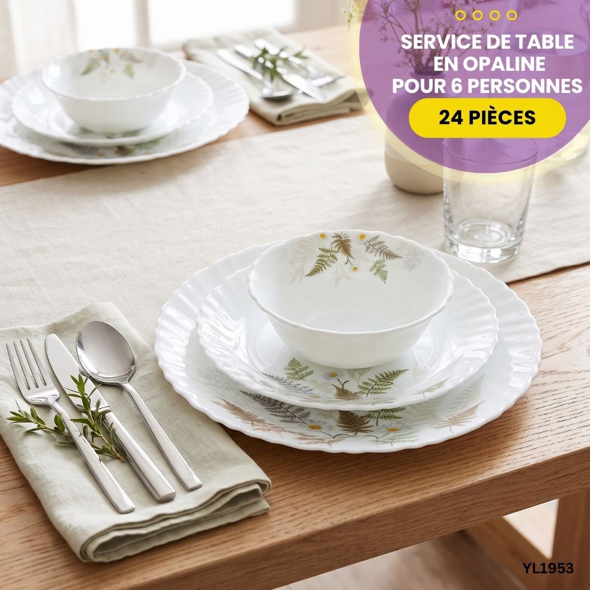Service de Table 24 Pièces Opaline Gupan YL1953 – Image 13