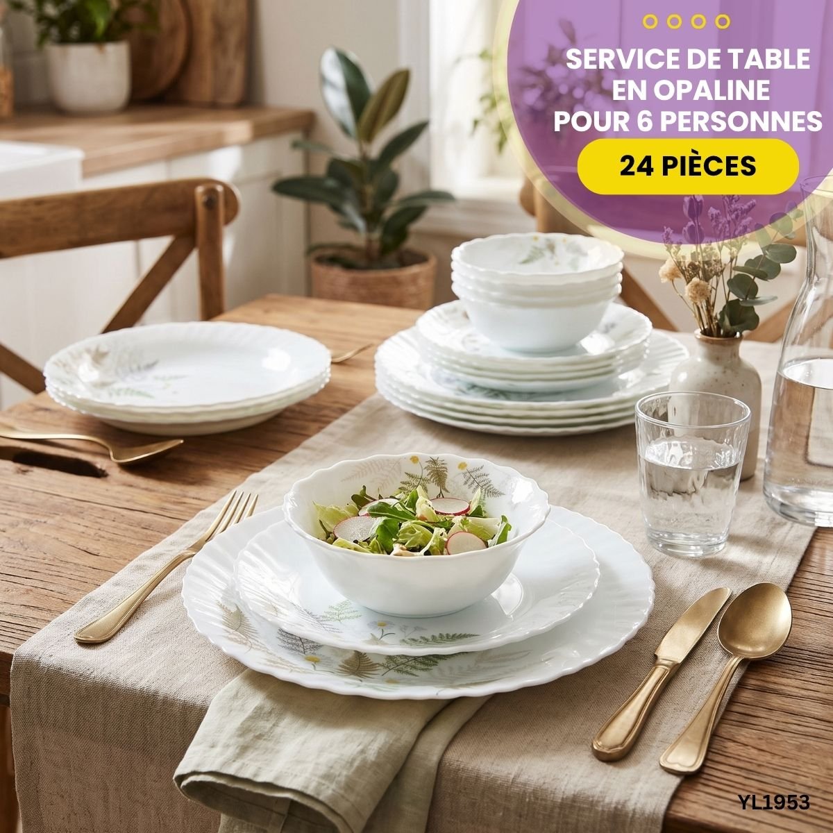 Service de Table 24 Pièces Opaline Gupan YL1953 – Image 14