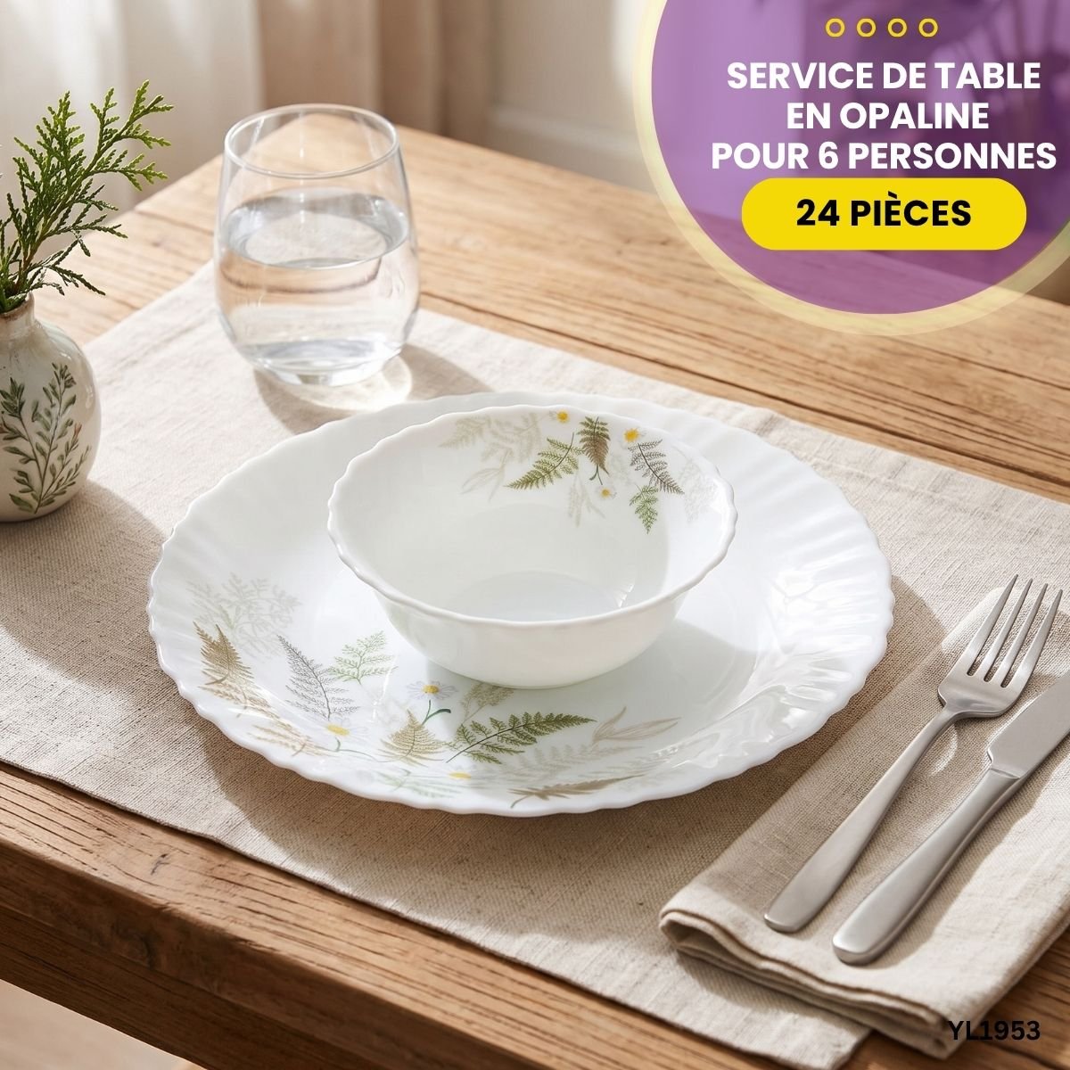 Service de Table 24 Pièces Opaline Gupan YL1953 – Image 9