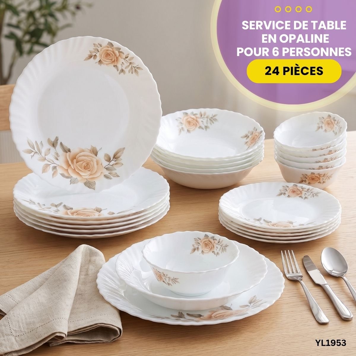Service de Table 24 Pièces Opaline Gupan YL1953 – Image 8
