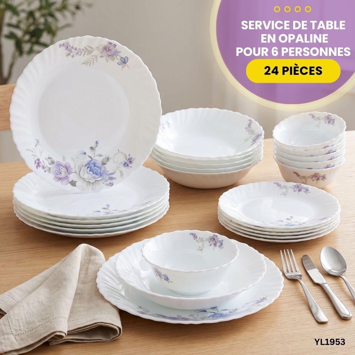 Service de Table 24 Pièces Opaline Gupan YL1953 – Image 11