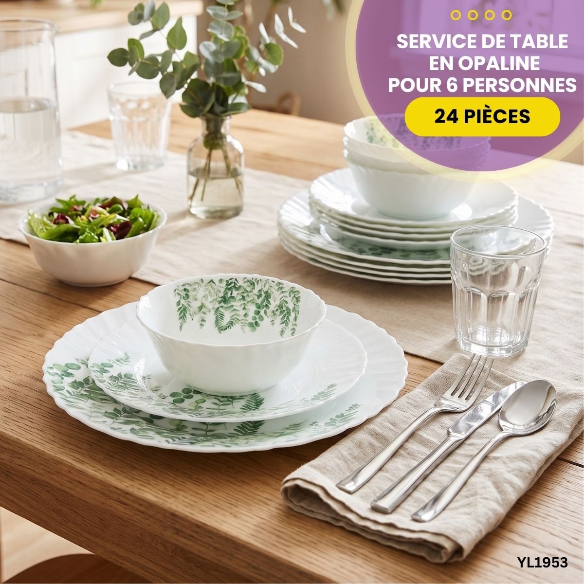 Service de Table 24 Pièces Opaline Gupan YL1953 – Image 2