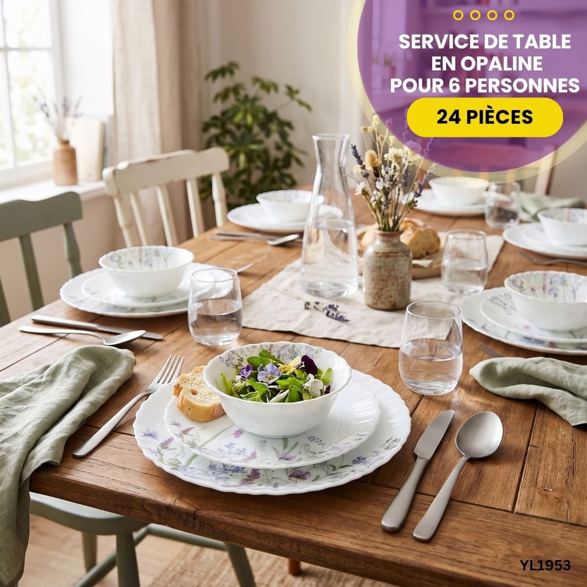 Service de Table 24 Pièces Opaline Gupan YL1953 – Image 3