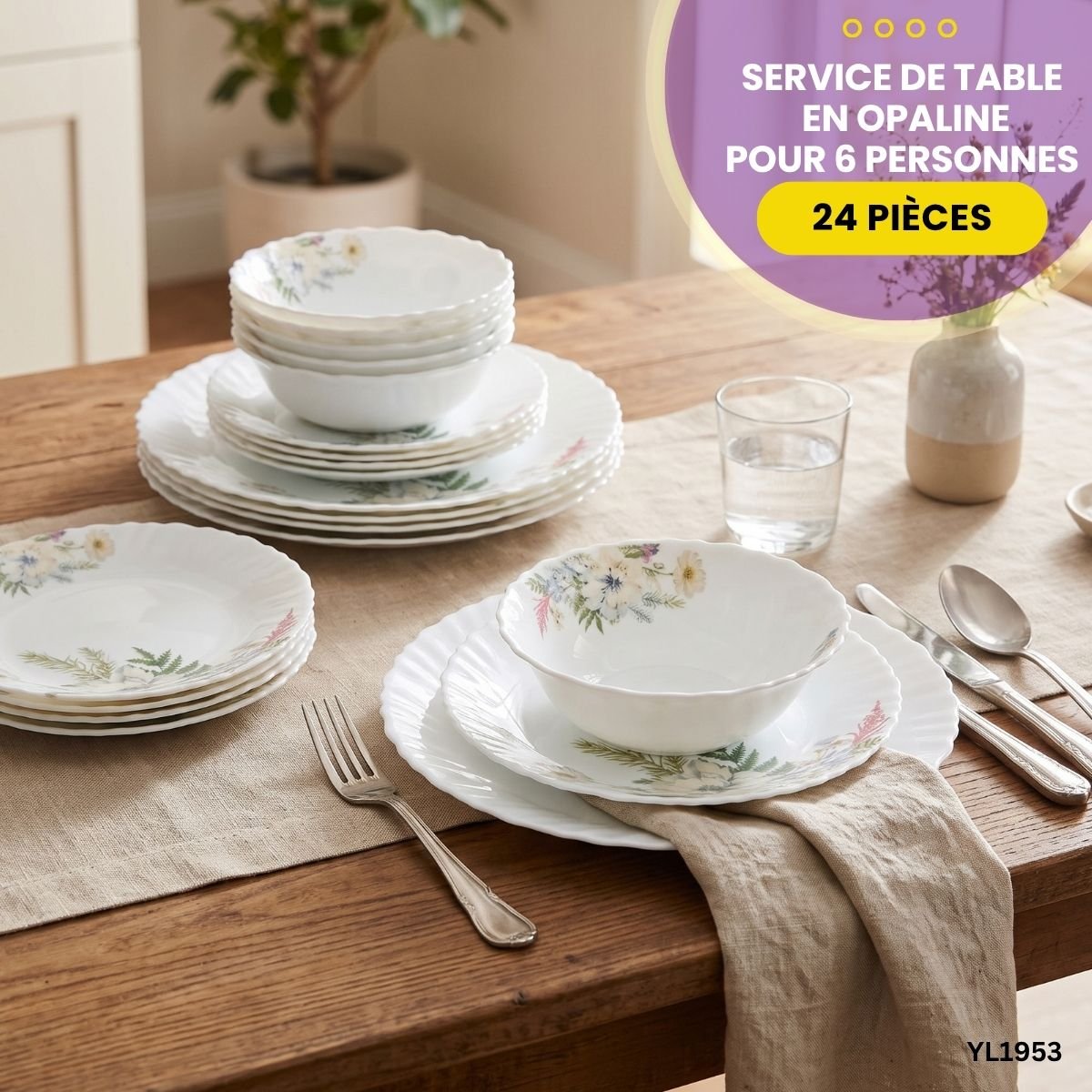 Service de Table 24 Pièces Opaline Gupan YL1953 – Image 5