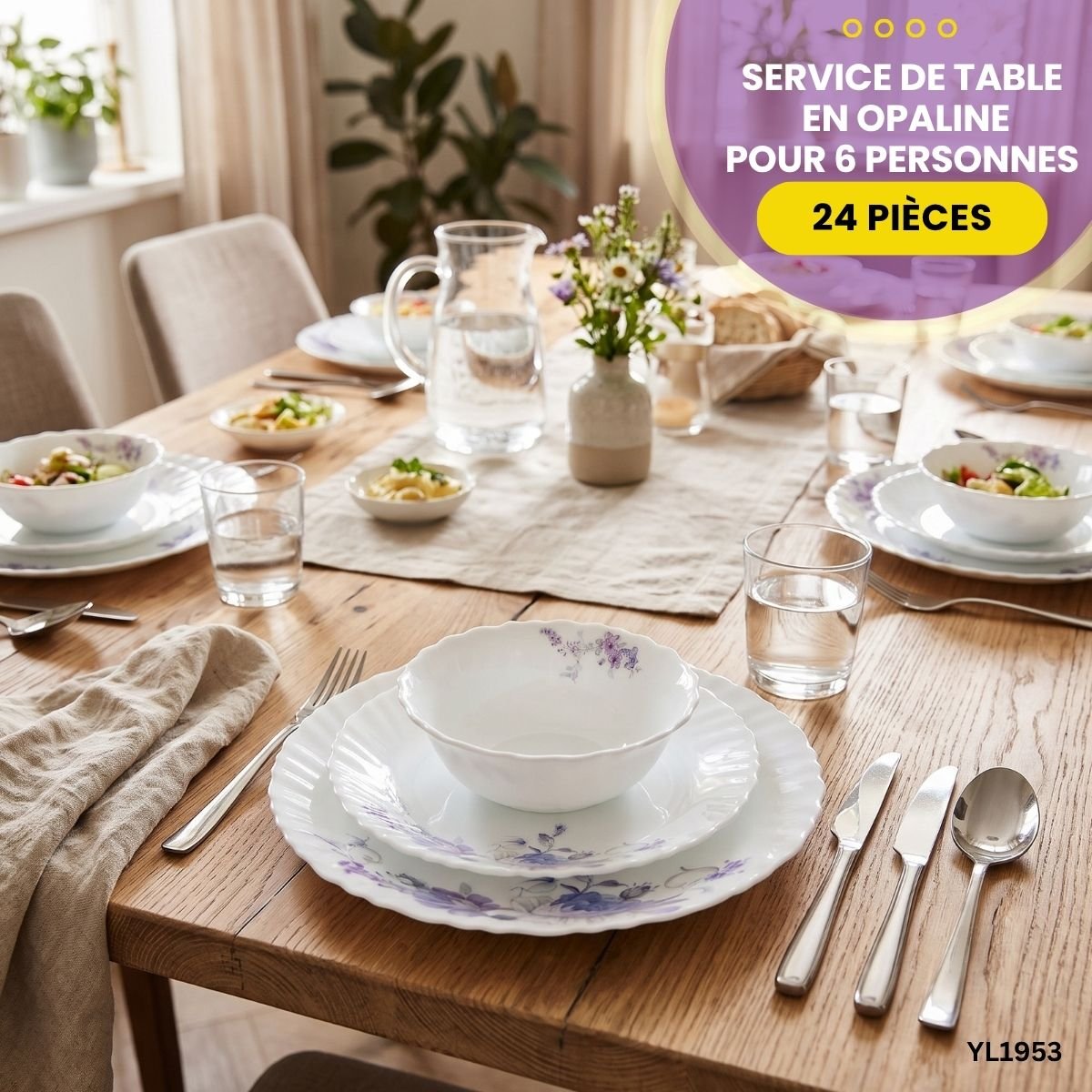 Service de Table 24 Pièces Opaline Gupan YL1953 – Image 12