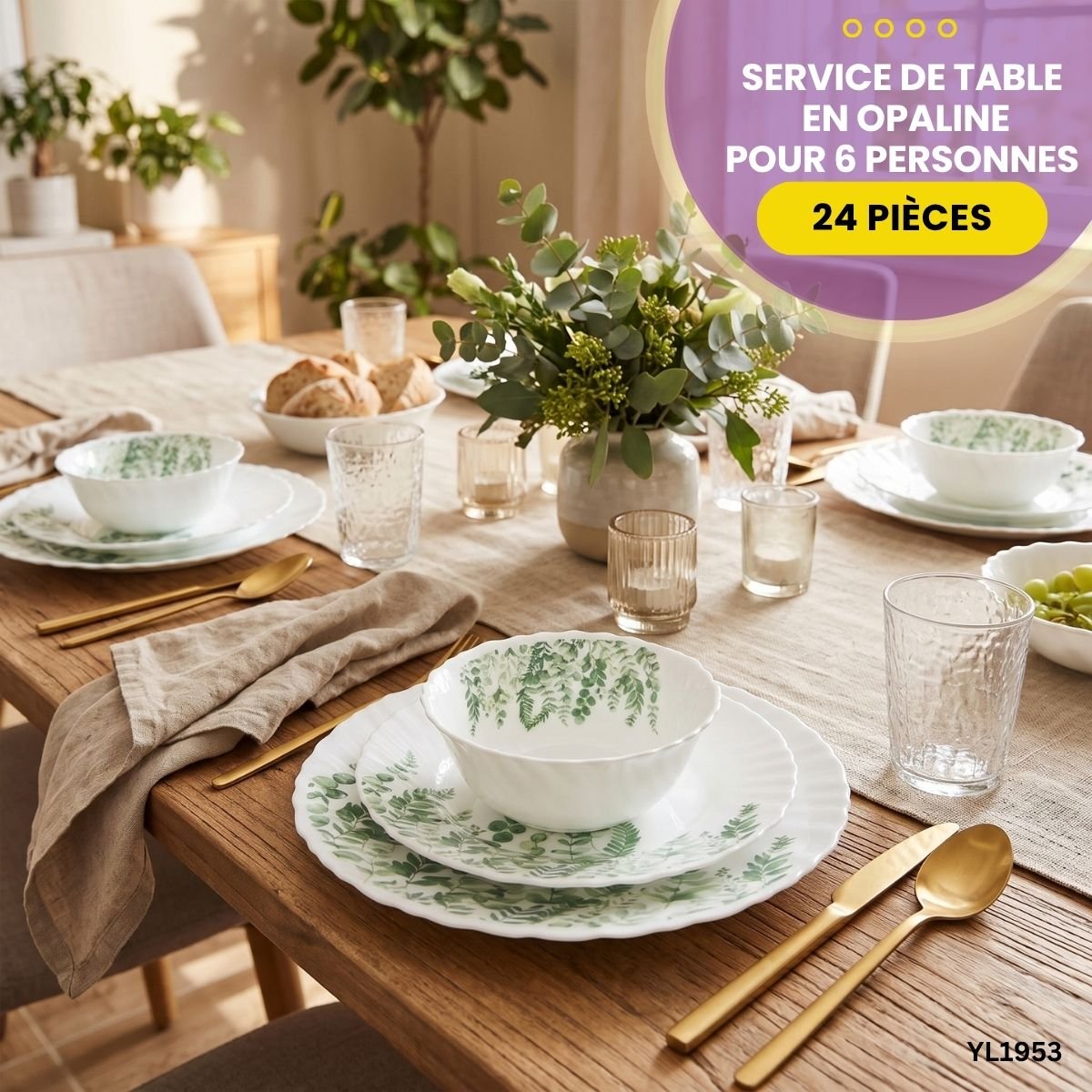 Service de Table 24 Pièces Opaline Gupan YL1953 – Image 15